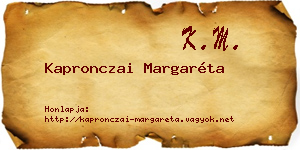 Kapronczai Margaréta névjegykártya