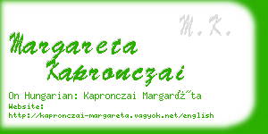 margareta kapronczai business card